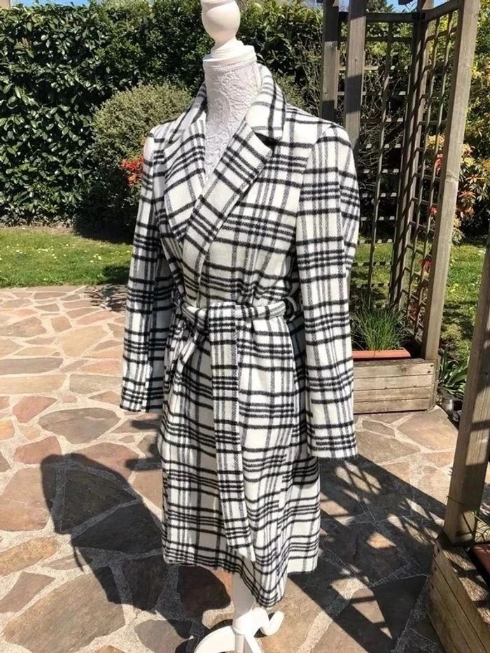 Manteau H&M neuf noir et blanc à rayures - photo numéro 7