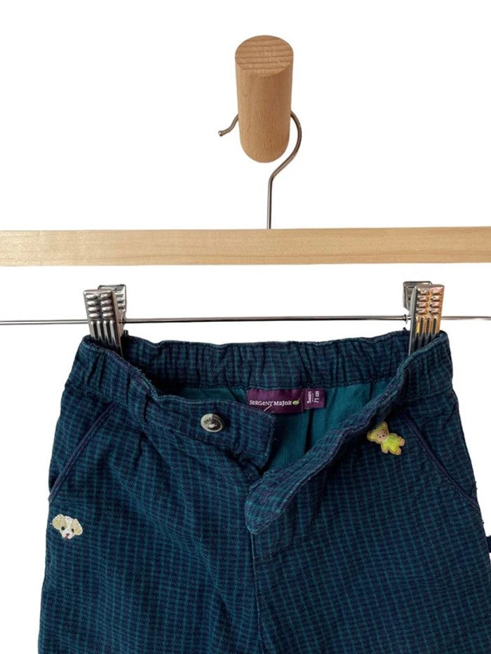 Pantalon bleu à petits carreaux - Sergent Major 9 mois (71cm) - photo numéro 2