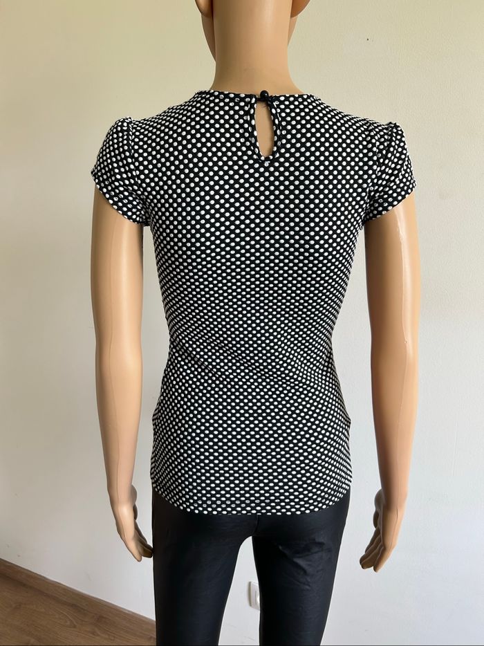 Haut noir et blanc à pois Morgan taille S TBE - photo numéro 5
