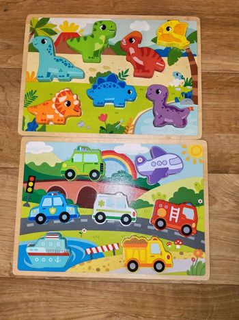 Lot de 2 puzzles en bois 