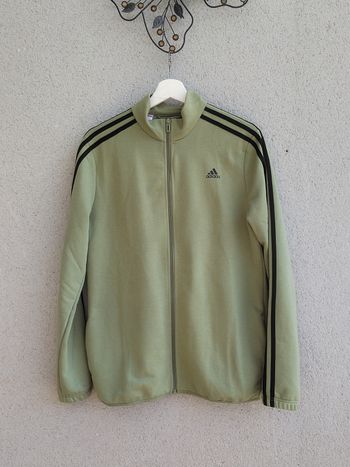 Veste Adidas Verte Zippée – 15/16 Ans – Très Bon État – Portée 1 ou 2 Fois