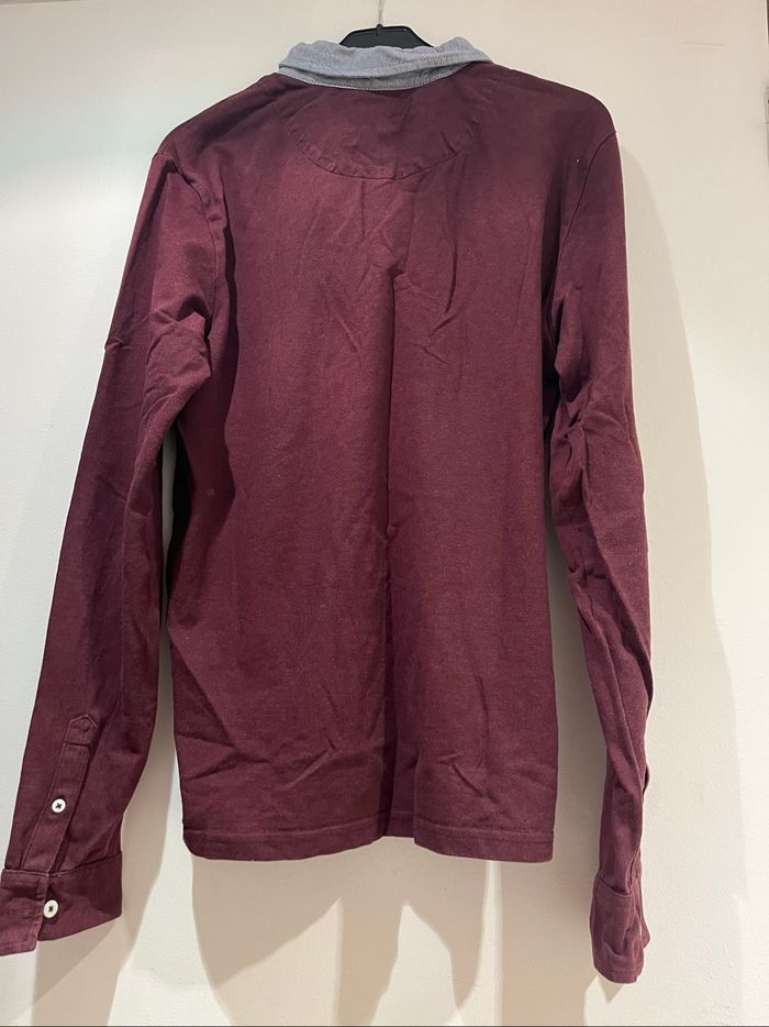 Polo Celio violet aubergine manches longues - photo numéro 3