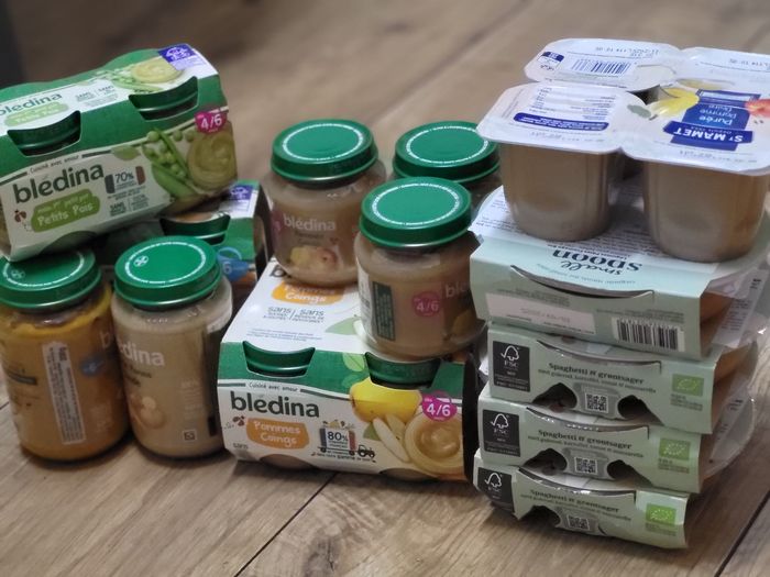 Compote de fruit et purée de légumes