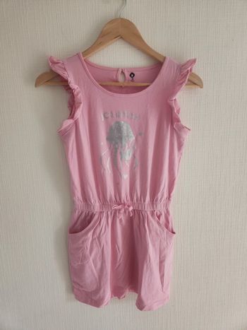 Robe rose 2 poches motif méduse Z 10 ans