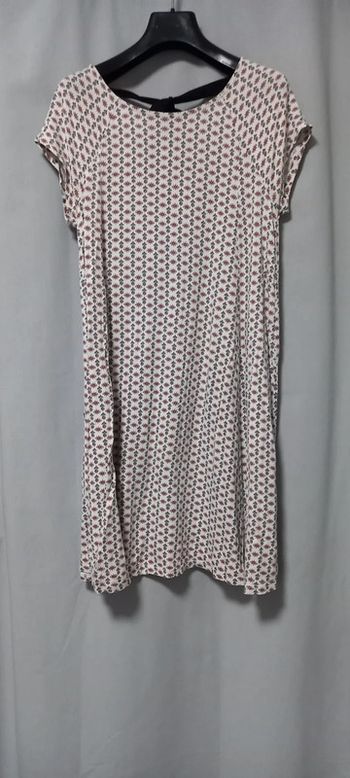 Robe d'été ample fleuris blanc rose rouge 36