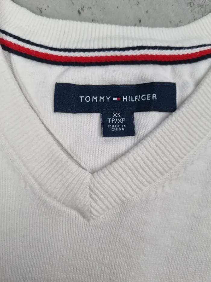 Pull col V Tommy Hilfiger blanc, XS Hommes - photo numéro 6