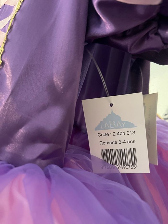Robe de déguisement Raiponce 3ans/ 4 ans Labay - photo numéro 3