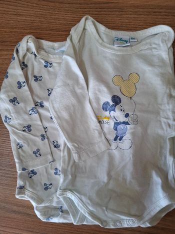 Lot 2 bodies manches longues 6 mois gémo