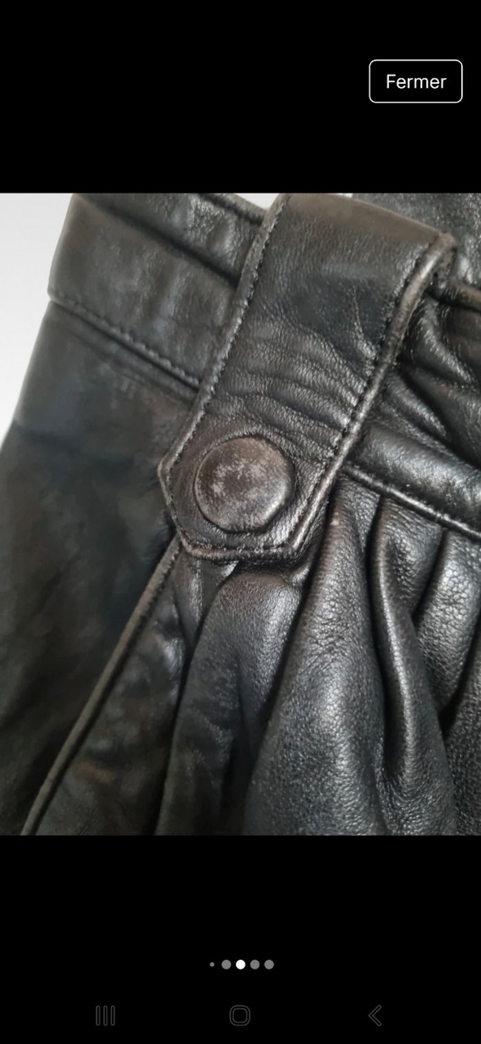 Pantalon cuir vintage coupe originale - photo numéro 4