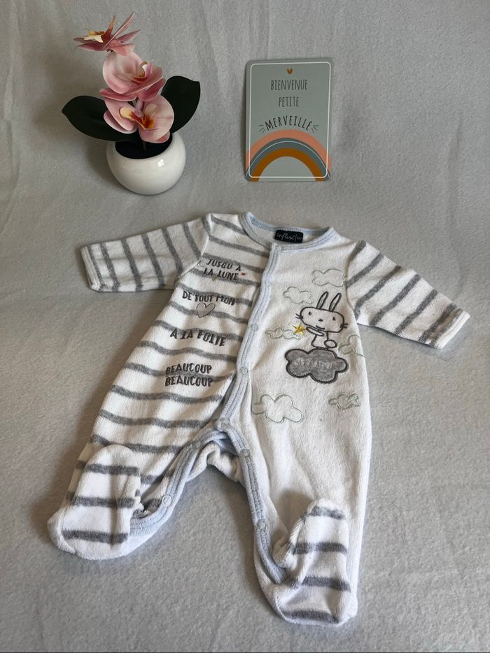 Pyjama velours naissance
