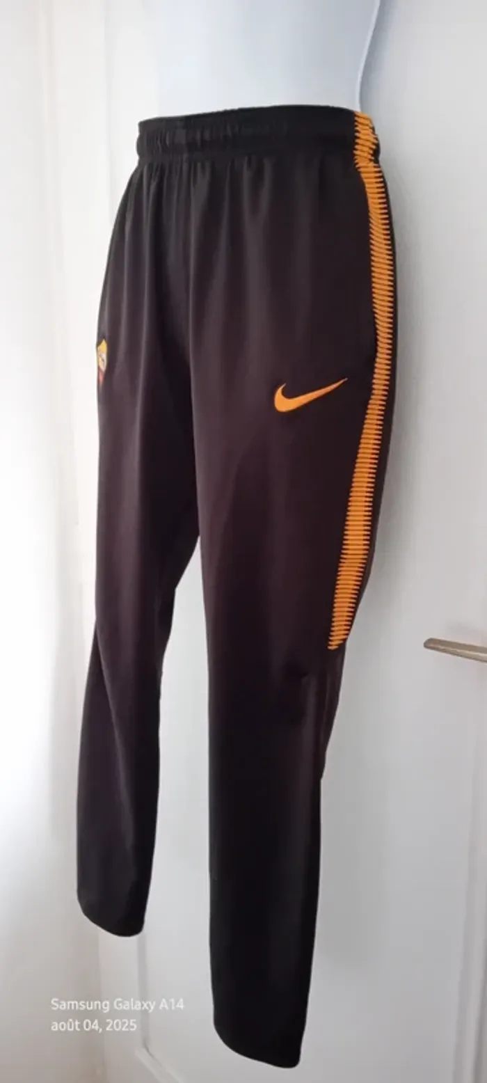 Pantalon de sport football As Roma coupe slim marron nike garçon 11/12 ans - photo numéro 4