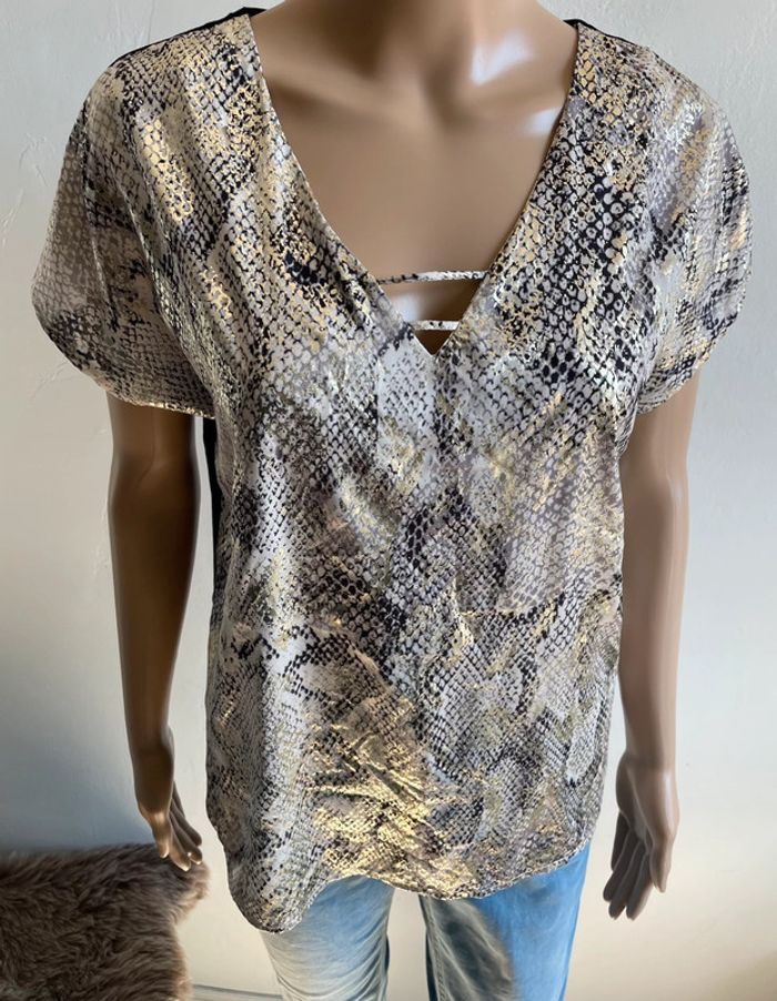 🐍👚 Top effet peau de serpent Camaïeu T.38 🐍👚 - photo numéro 4
