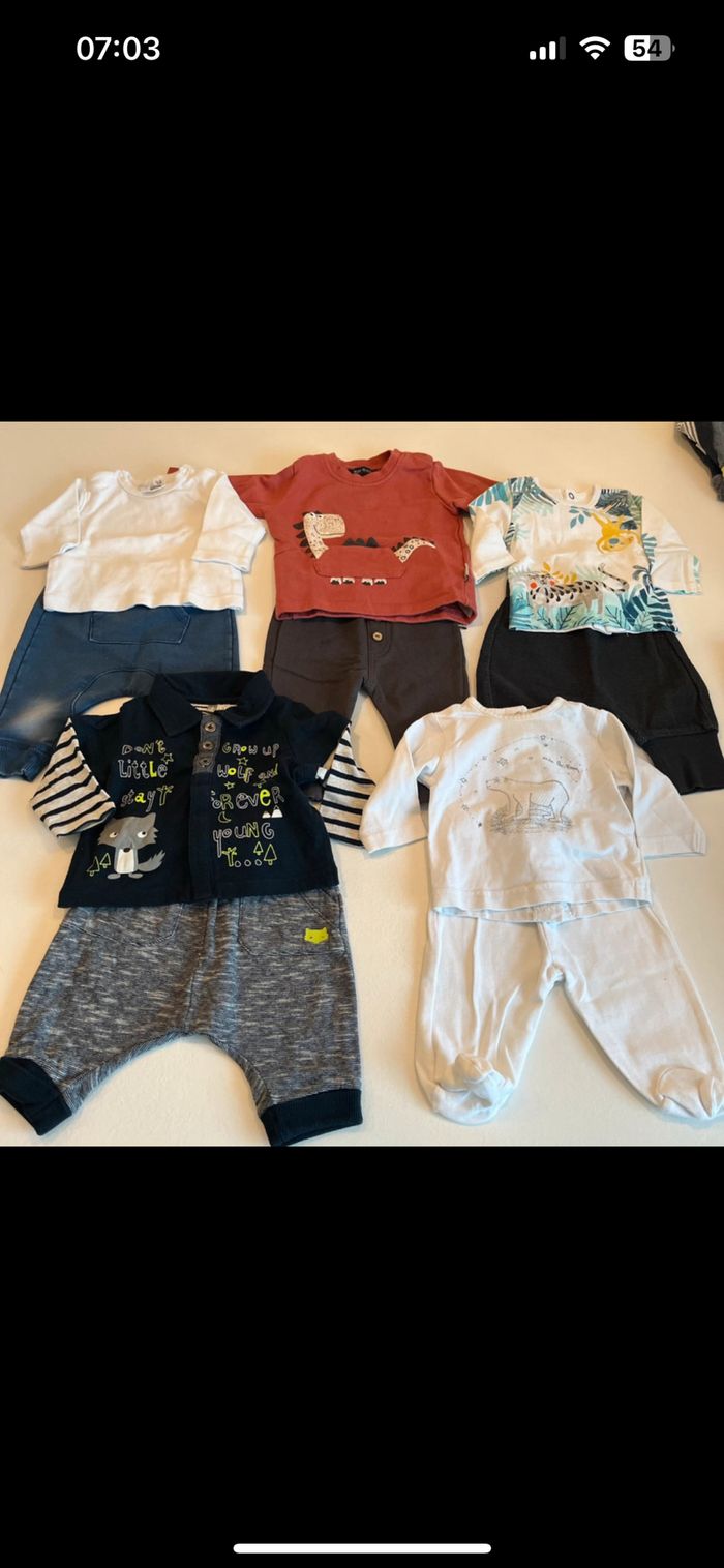 Lot de 5 ensembles garçon 1 mois