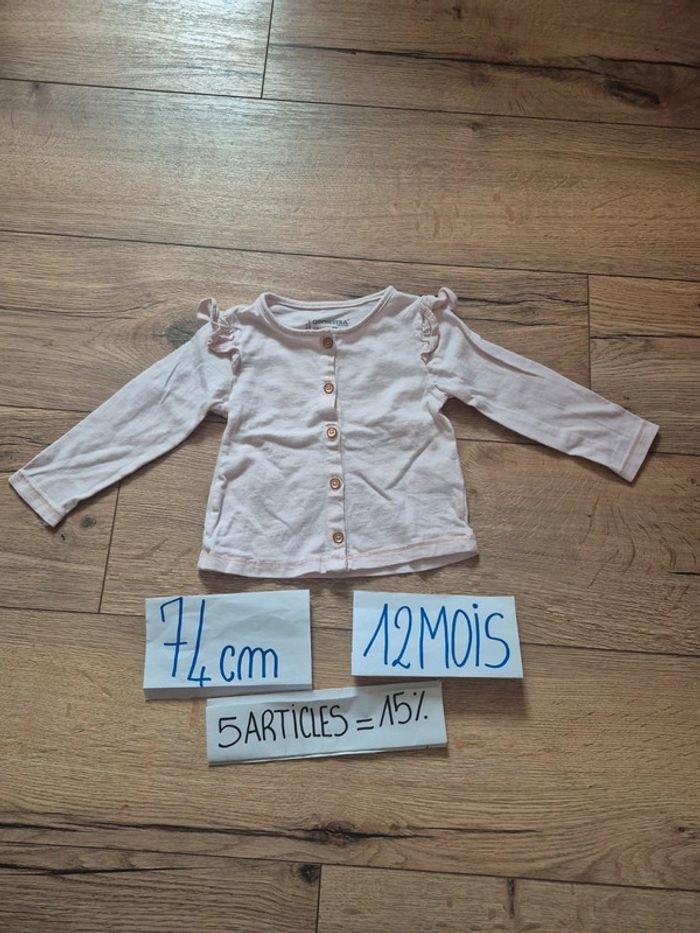 Gilet rose bébé 12 mois / 74 cm 🌸 Orchestra