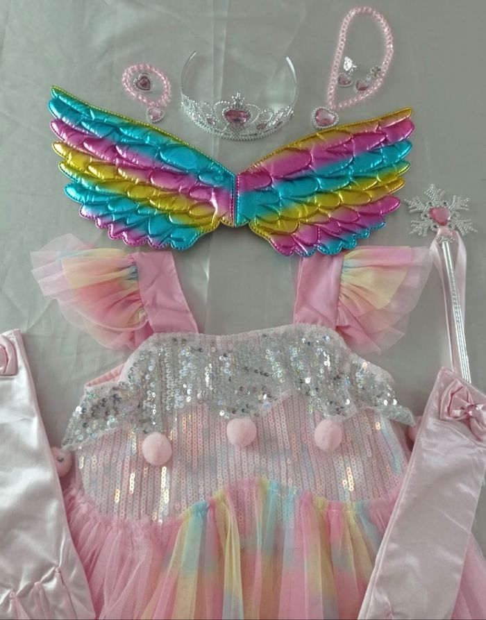 Déguisement robe princesse rose licorne et accessoires 6ans - photo numéro 2