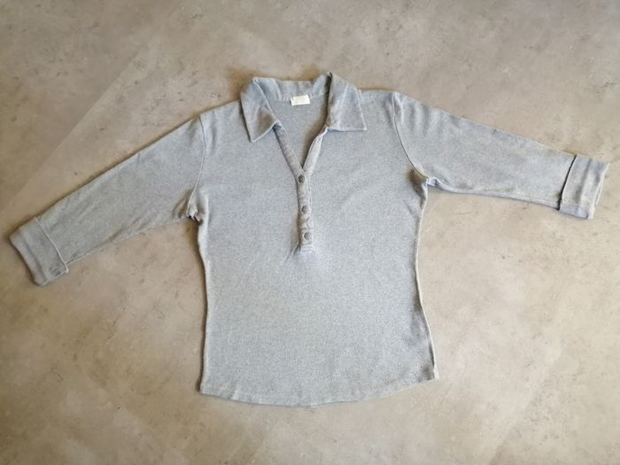 Top style polo gris Taille 2 Promod