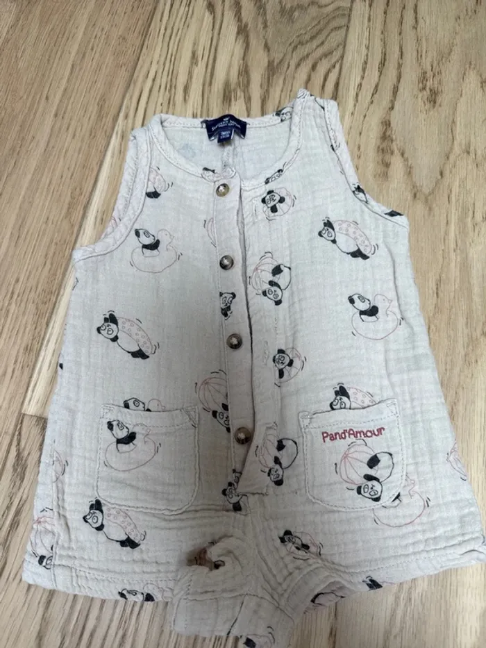 combinaison court en lin sergent major taille 3 mois