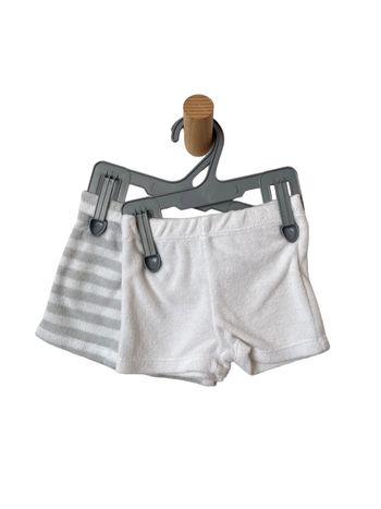 LOT DE 2 shorts en éponge blanc et gris - Vertbaudet 3 mois (60cm)