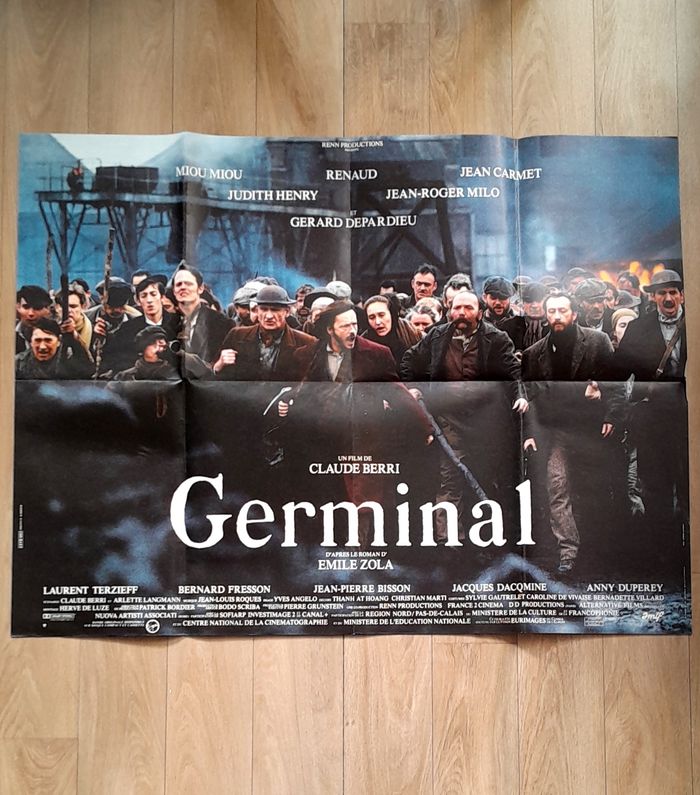 Grande affiche horizontale film cinéma Germinal Renaud