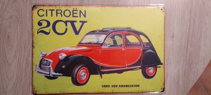 Plaque métal Citroën 2CV neuve