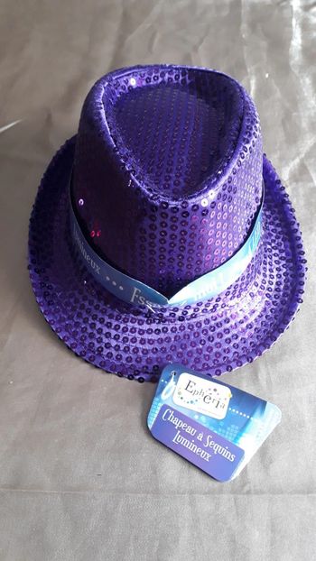 Chapeau violet à sequins - Lumineux
