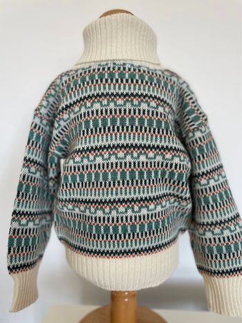 Pull col roulé enfant vert