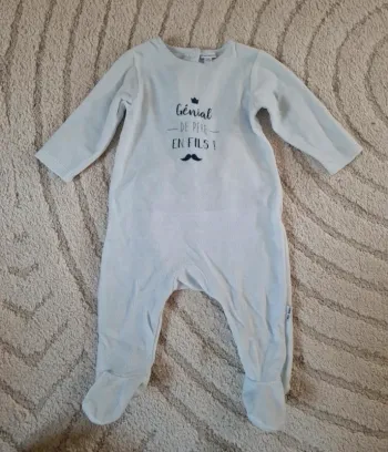 Pyjama velours 6 mois ptit bisou