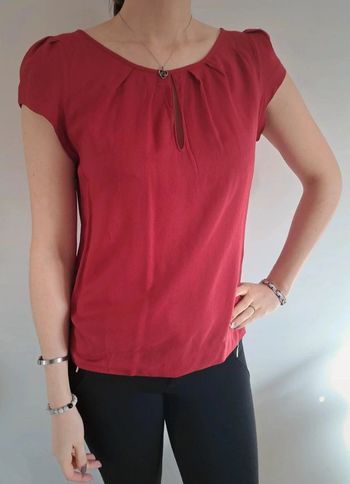 T-shirt manches courtes rouge carmin Zara