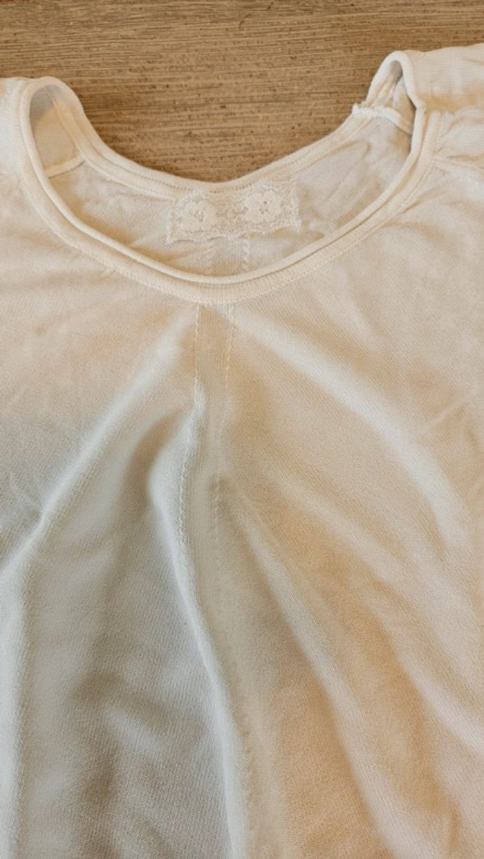 Blouse blanche à manches 3/4, Alfa, taille L/XL, nickel - photo numéro 7