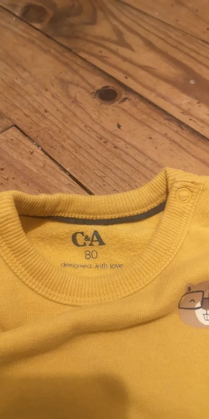 Pull moutarde 12 mois - photo numéro 3