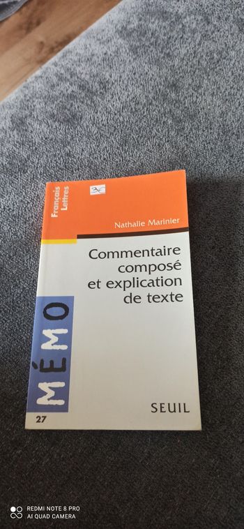 Livre commentaire compose et explication de textes