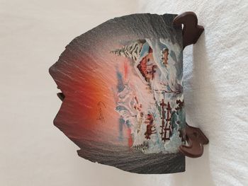 Petit cadre décoration en ardoise Avoriaz + support