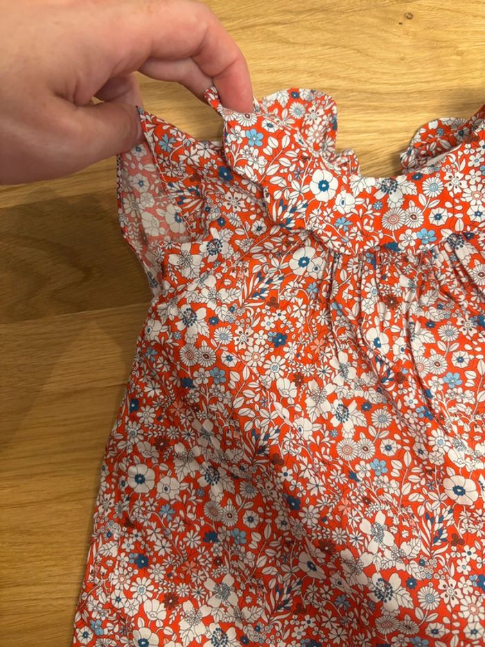 Ensemble fleuri rouge orangé bleu et blanc Jacadi - photo numéro 3