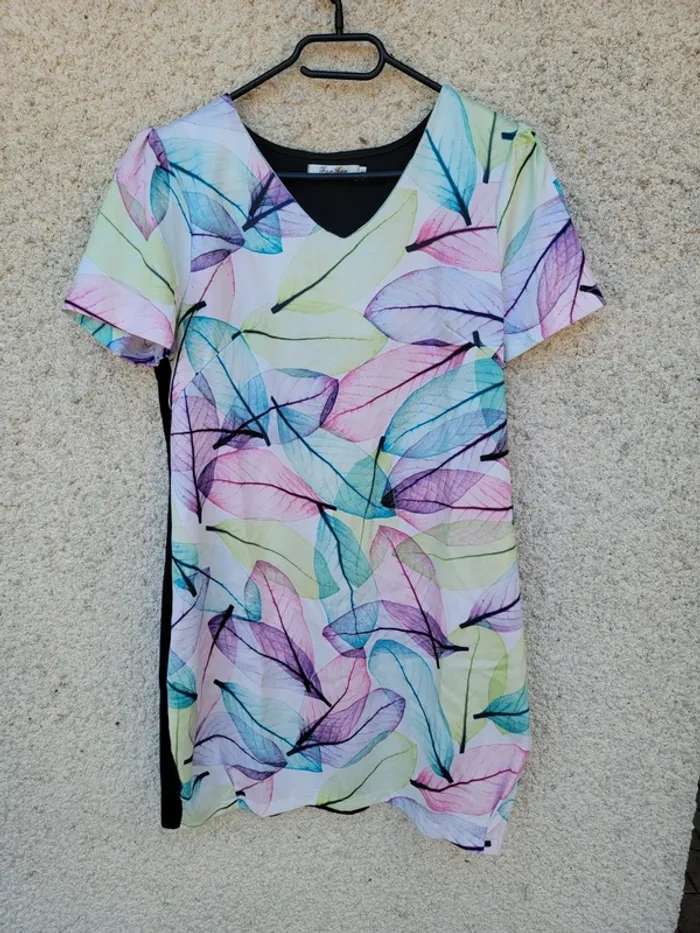 Robe tunique imprimé motif vintage grunch tie and dye été summer