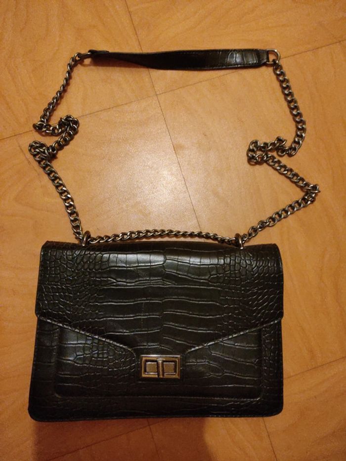 Sac a main rigide boucle et croco