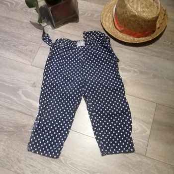 🌸Pantalon d'été marine et blanc à nœuds Taille 2 ans "Planet'baby" 🌸