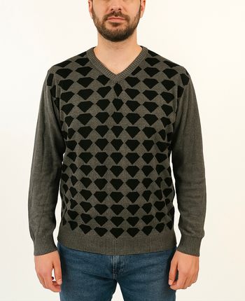 💜 Pull col V noir & gris selected taille xl 💜