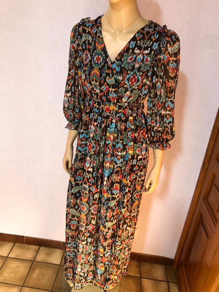 Longue robe noire et multicolore Naf naf - n e u v e