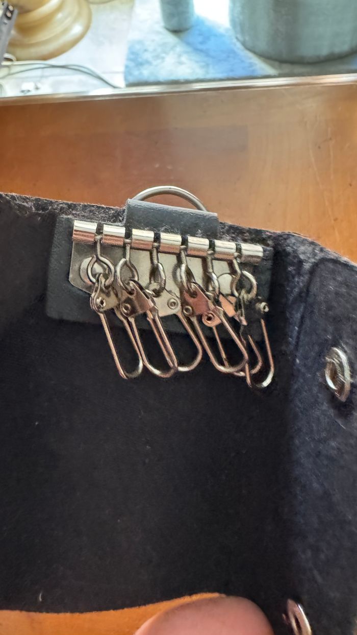 Etuit clé en cuir Noir Porte clé - photo numéro 2