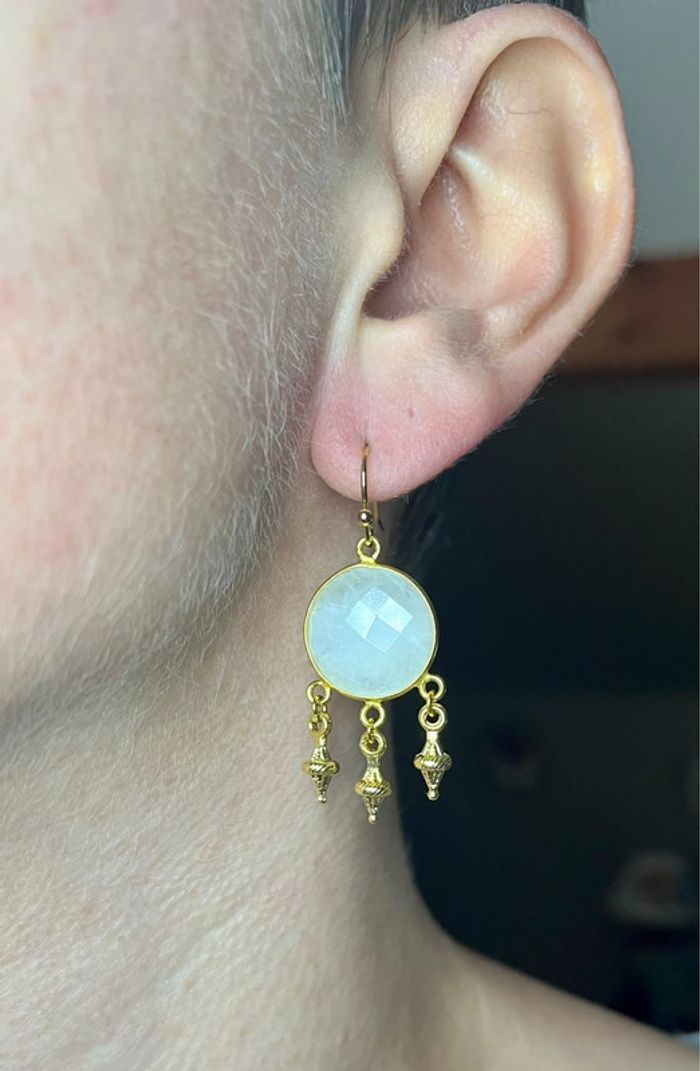 Boucles d’oreilles Pierre de Lune - photo numéro 6