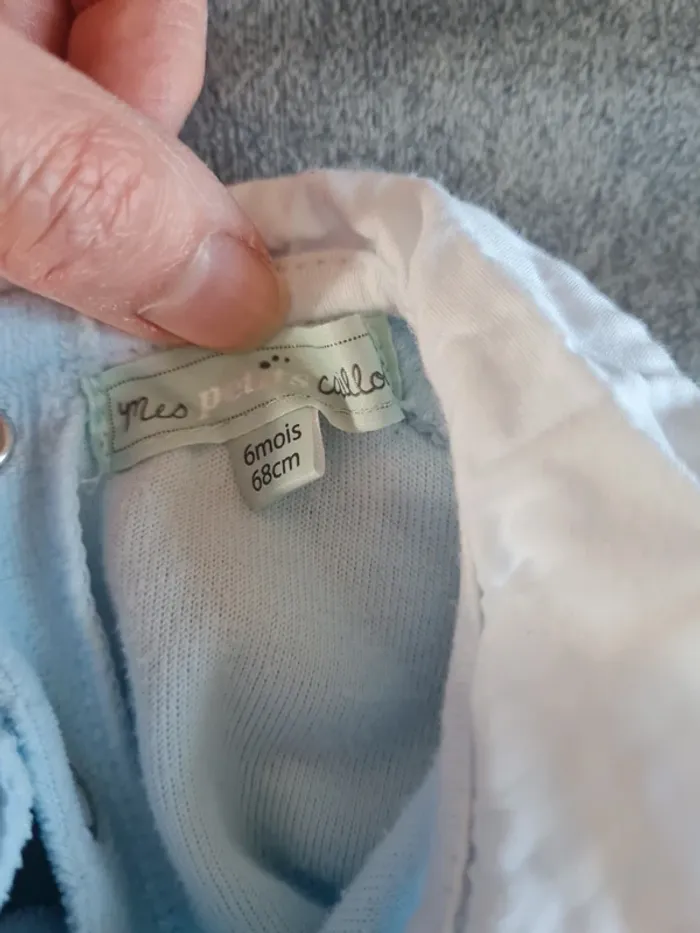 Lot de 2 pyjamas velours 6 mois - photo numéro 3