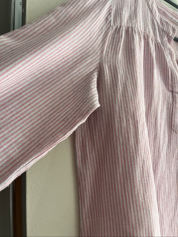 Chemisier d’hiver rayé rose et blanc - photo numéro 2