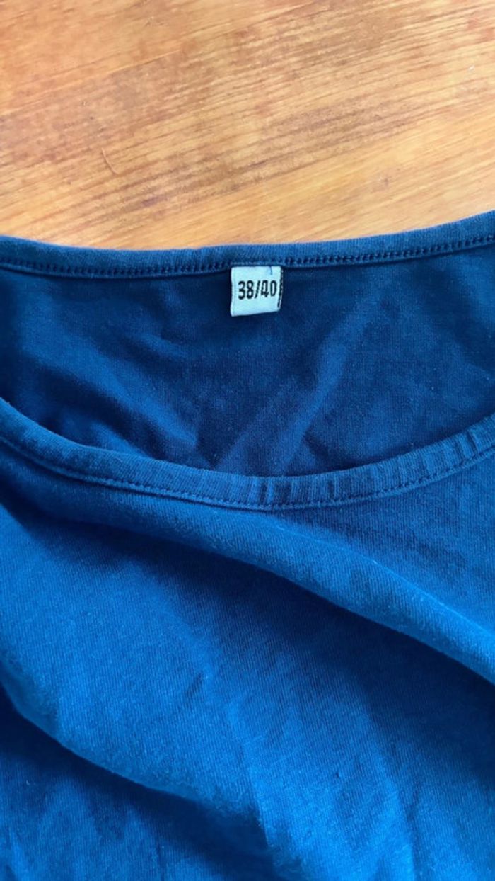 👕  tee shirt col rond bleu marine taille 38 40 m l - photo numéro 5