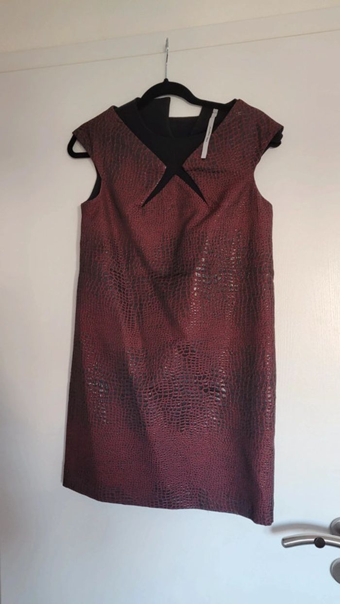 Robe écaille bordeaux et noire Cop copine 36 neuve