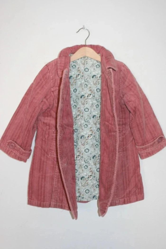 Manteau mi-saison doublé velours vieux rose Mila Blue - photo numéro 4