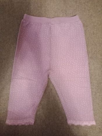 Legging violet à pois dentelle