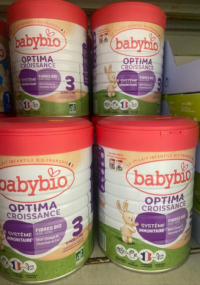 Lot Lait babybio optima 3 age