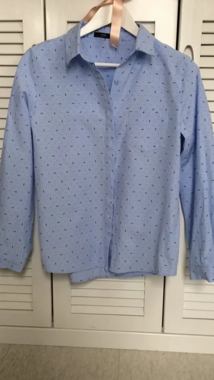 Chemise motif ancre coton