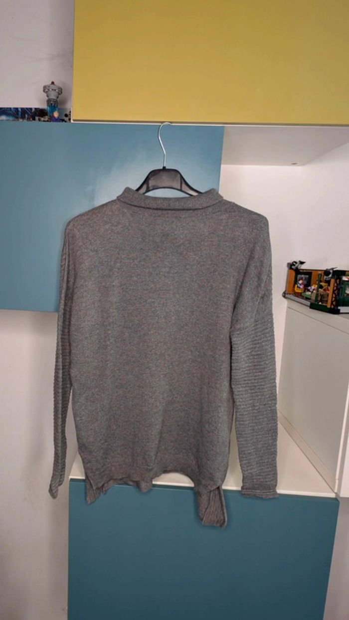 Haut gris chiné Primark, Taille XS, Col roulé, Manches longues