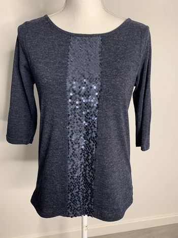 Blouse à sequins mouchetée marine T36